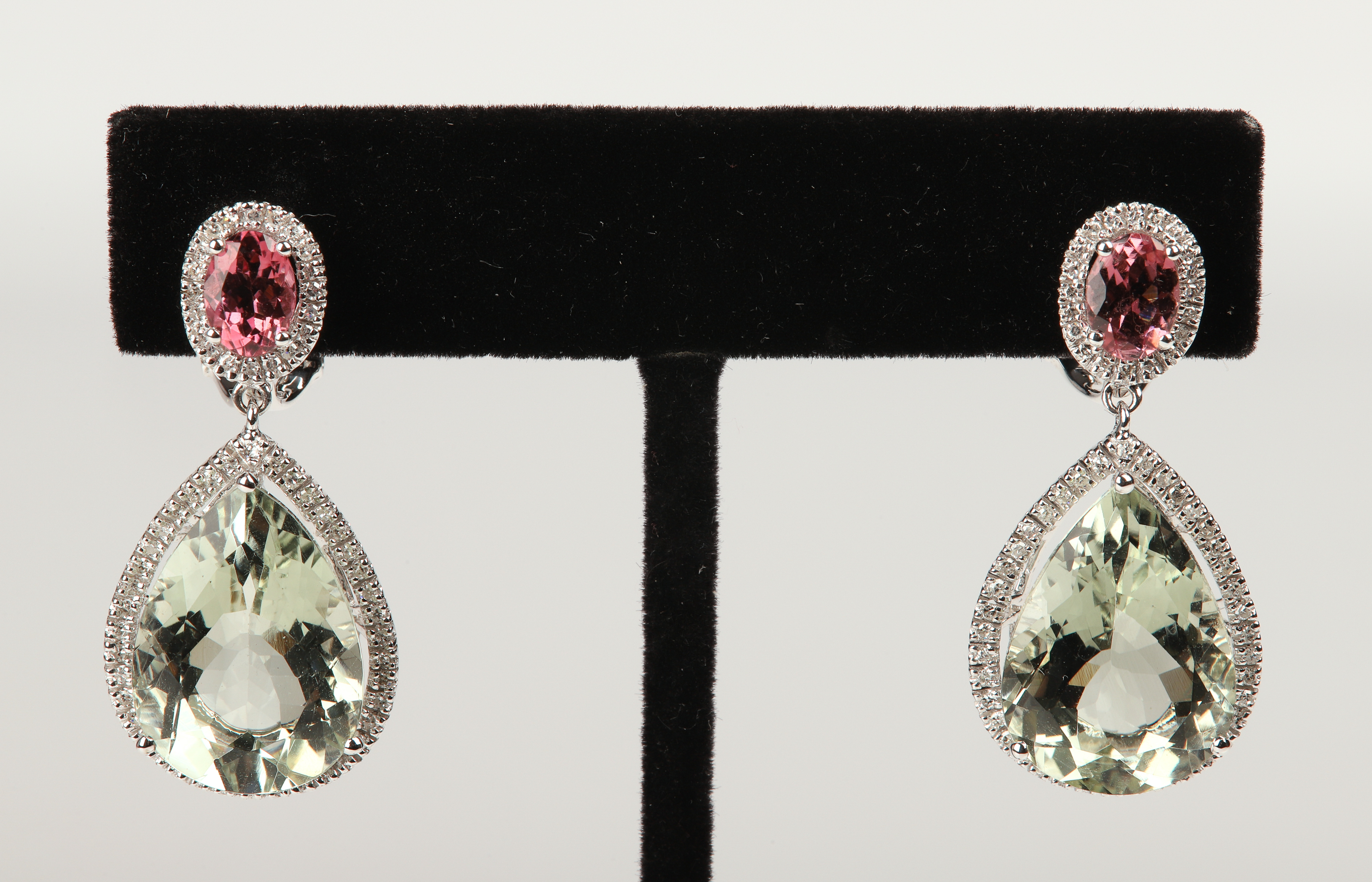 14K White Gold Multi-Stone Teardrop