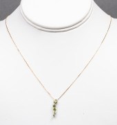 14K WHITE GOLD PERIDOT PENDANT