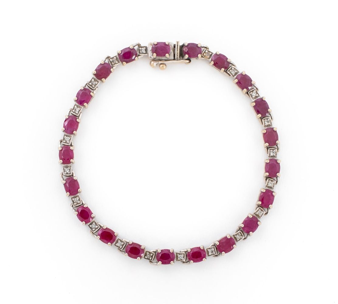 14K WHITE GOLD RUBY DIAMOND