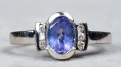 14K WHITE GOLD TANZANITE &AMP;