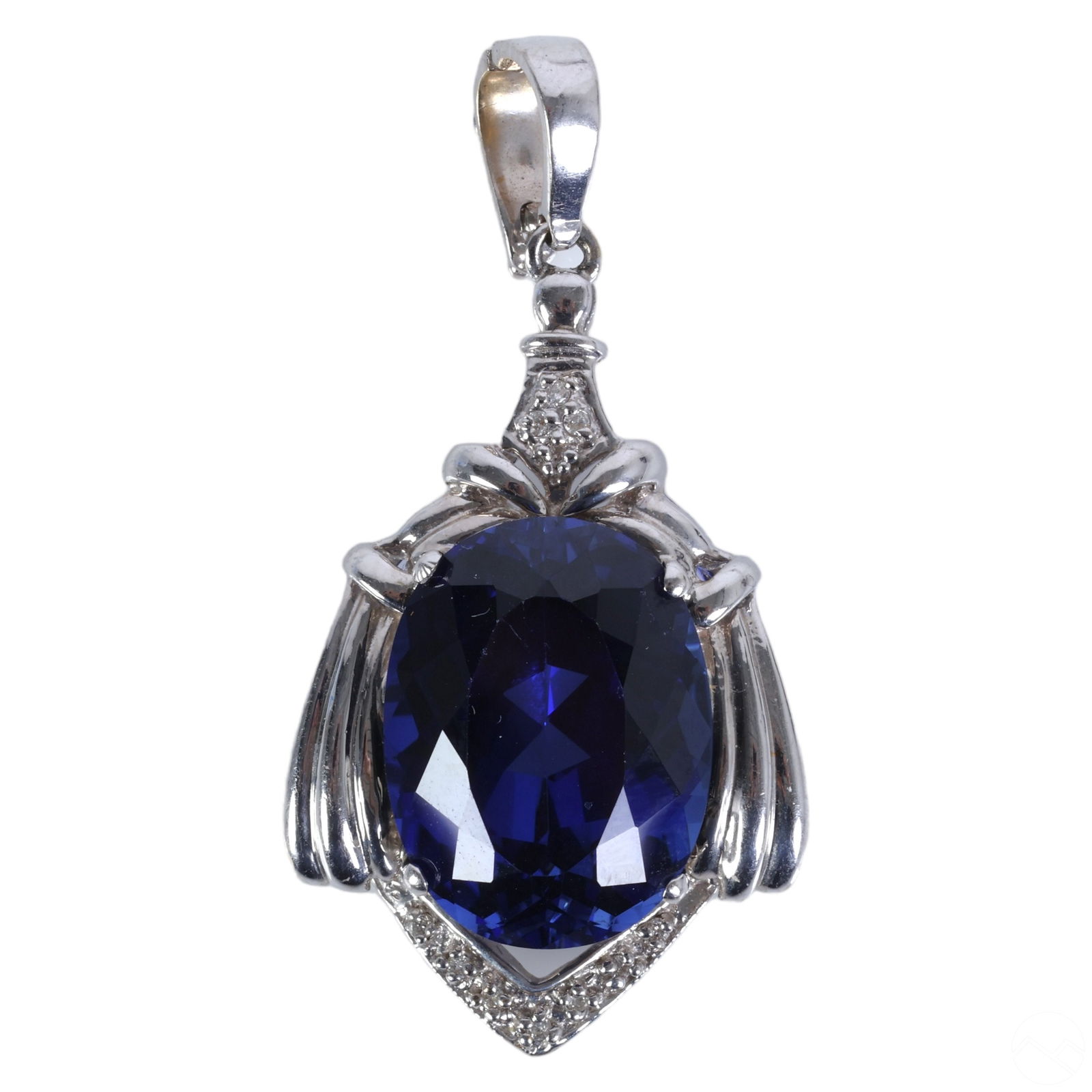 14K WHITE GOLD TANZANITE DIAMOND