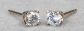 14K WHITE GOLD WHITE ZIRCON ST