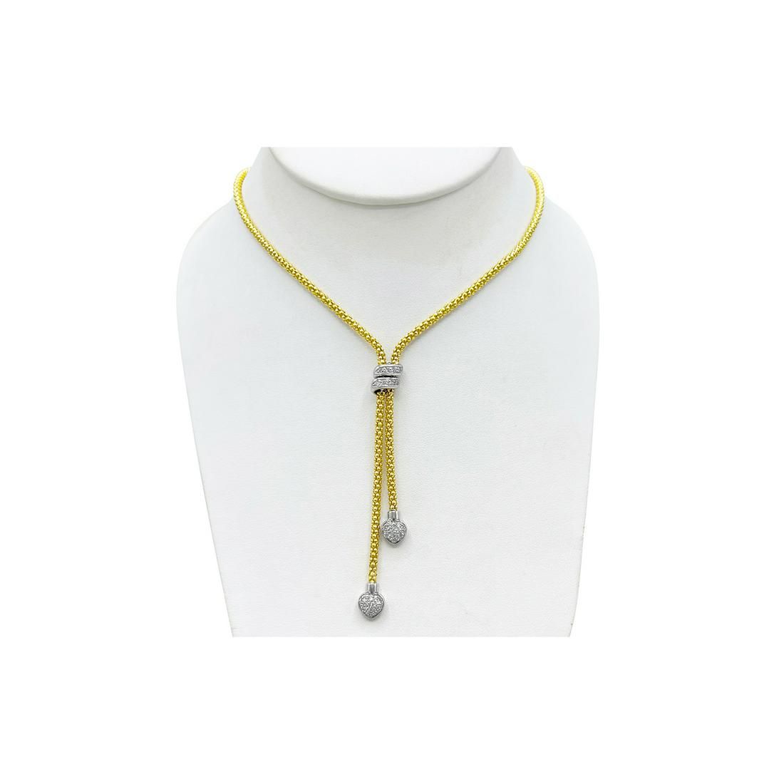 14K WHITE & YELLOW GOLD LARIAT