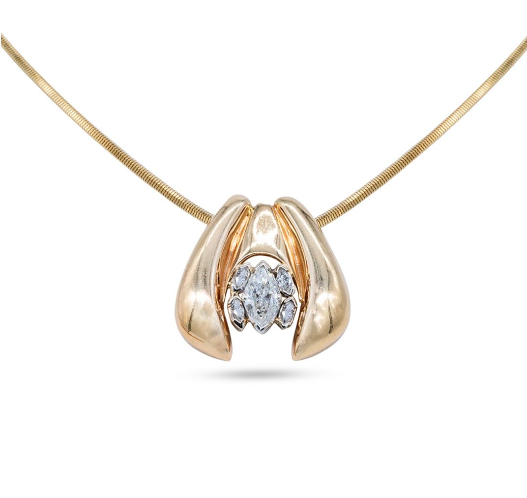 14K YELLOW GOLD 0.75CT MARQUISE-CUT