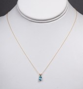 14K YELLOW GOLD 0.85CT, BLUE Z