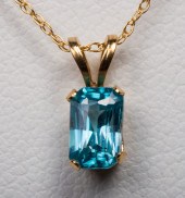 14K YELLOW GOLD 0.85CT, BLUE Z