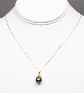 14K YELLOW GOLD 10MM BLACK TAH