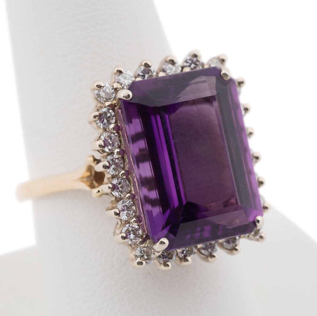 14K YELLOW GOLD, 11.00CT AMETHYST &
