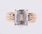 14K YELLOW GOLD 2.6 CARAT AQUA