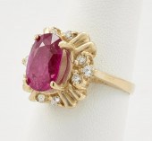 14K YELLOW GOLD, 3.50CT RUBY &