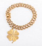 14K YELLOW GOLD 4 LEAF CLOVER