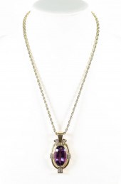14K YELLOW GOLD 60CT AMETHYST
