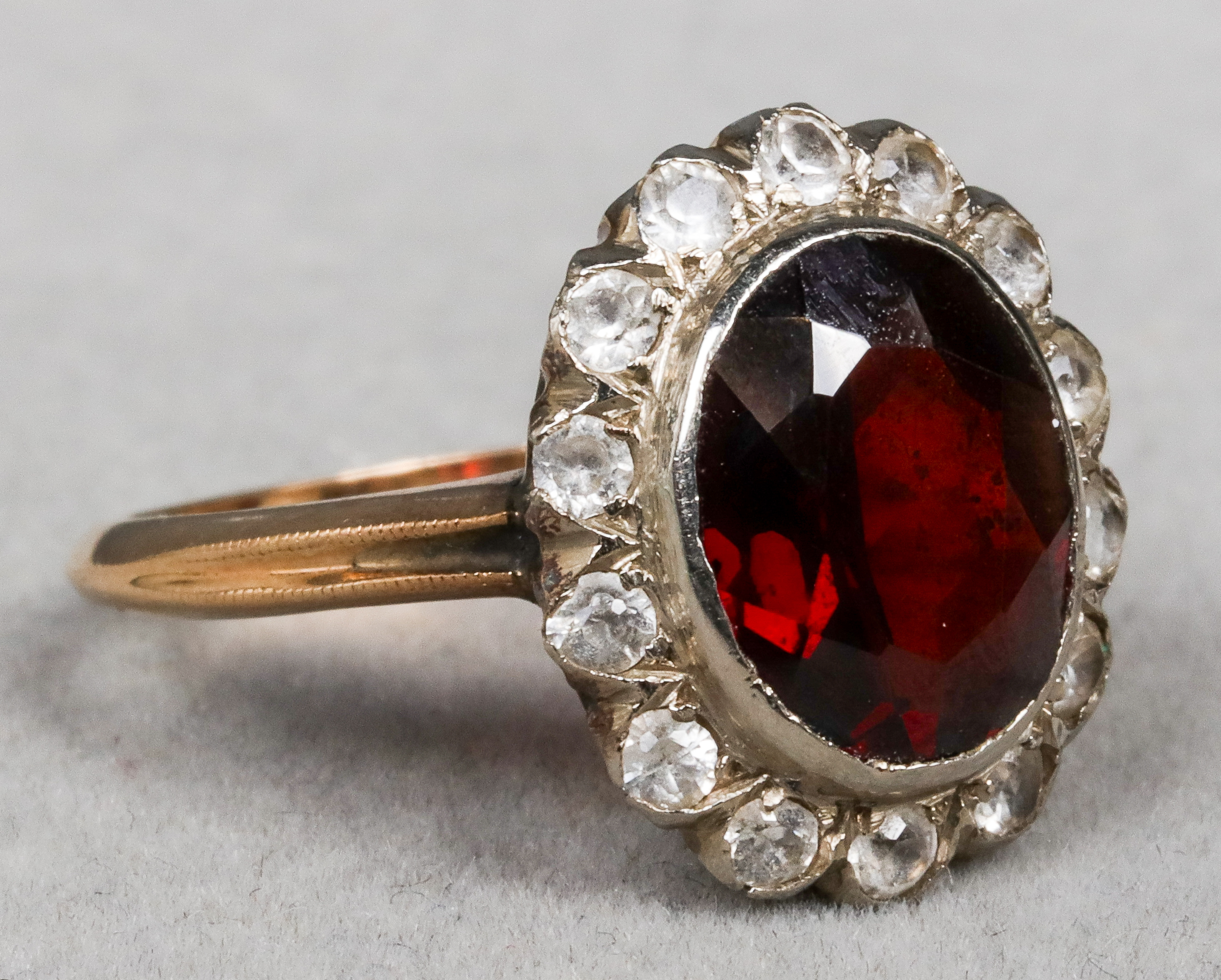 14K YELLOW GOLD, ALMANDITE GARNET &