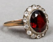 14K YELLOW GOLD, ALMANDITE GAR