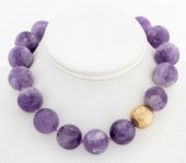14K YELLOW GOLD AMETHYST & GOL