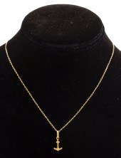 14K YELLOW GOLD ANCHOR PENDANT