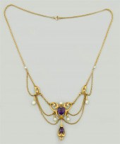 14K YELLOW GOLD AND AMETHYST A