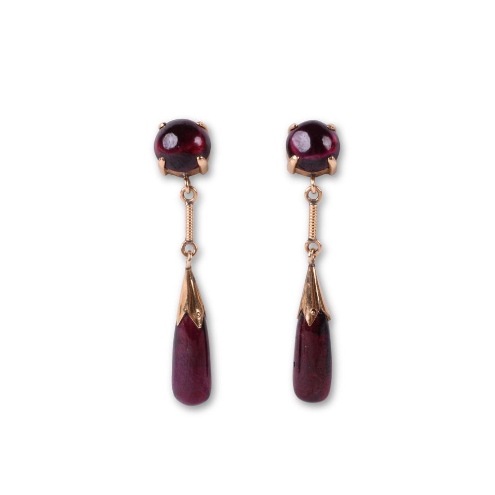 14K YELLOW GOLD AND DARK PINK