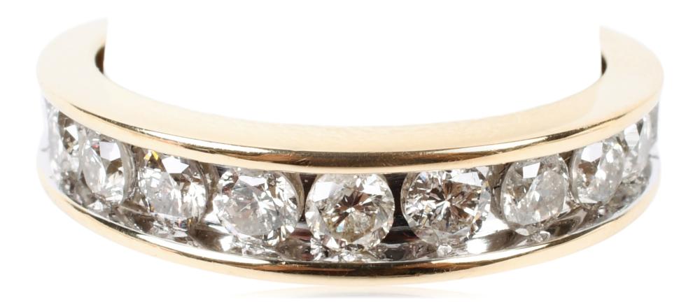 14K YELLOW GOLD AND DIAMOND HALF