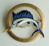 14K YELLOW GOLD AND ENAMEL SAI