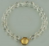14K YELLOW GOLD AND ROCK CRYST