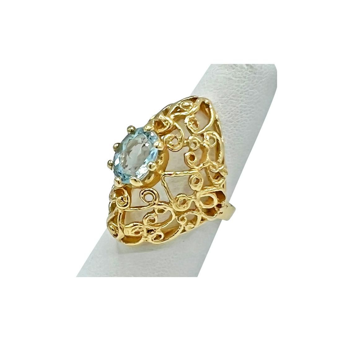 14K YELLOW GOLD, AQUAMARINE