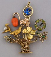 14K YELLOW GOLD "BASKET OF STI