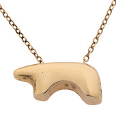14K YELLOW GOLD BEAR NECKLACE,