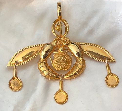 14K YELLOW GOLD BEETLE