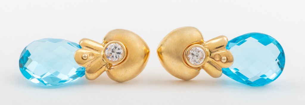 14K YELLOW GOLD  BLUE TOPAZ