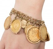 14K YELLOW GOLD BRACELET W/ US