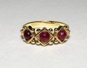 14K YELLOW GOLD & CABOCHON RUB