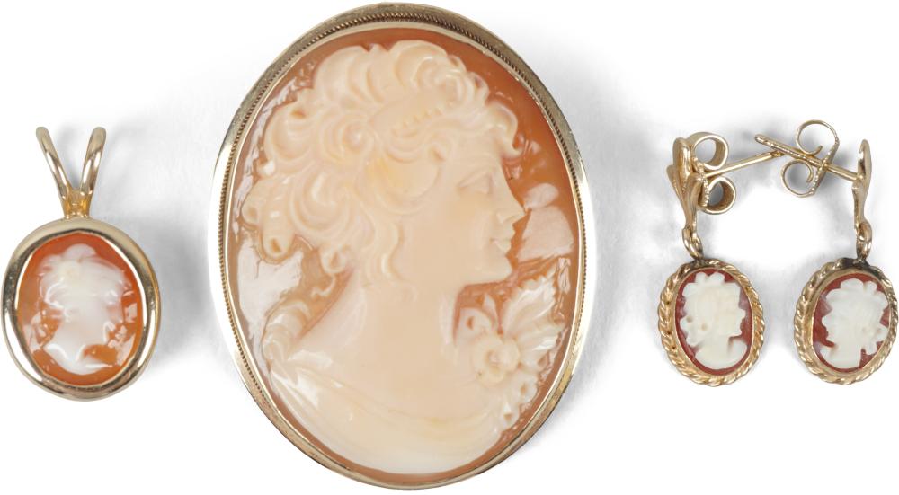 14K YELLOW GOLD CAMEO JEWELRY14K