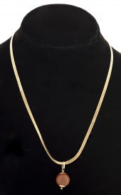 14K YELLOW GOLD CARNELIAN PEND