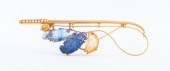 14K YELLOW GOLD CARVED SAPPHIR