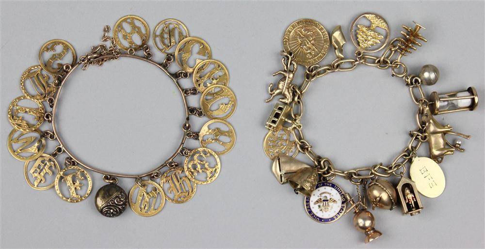 14K YELLOW GOLD CHARM BRACELET