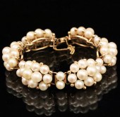14K YELLOW GOLD CLUSTERED PEAR