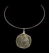 14K YELLOW GOLD COIN CHOKER NE