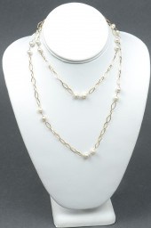 14K YELLOW GOLD & CULTURE PEAR