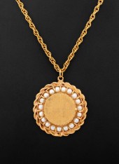 14K YELLOW GOLD & CULTURED PEA