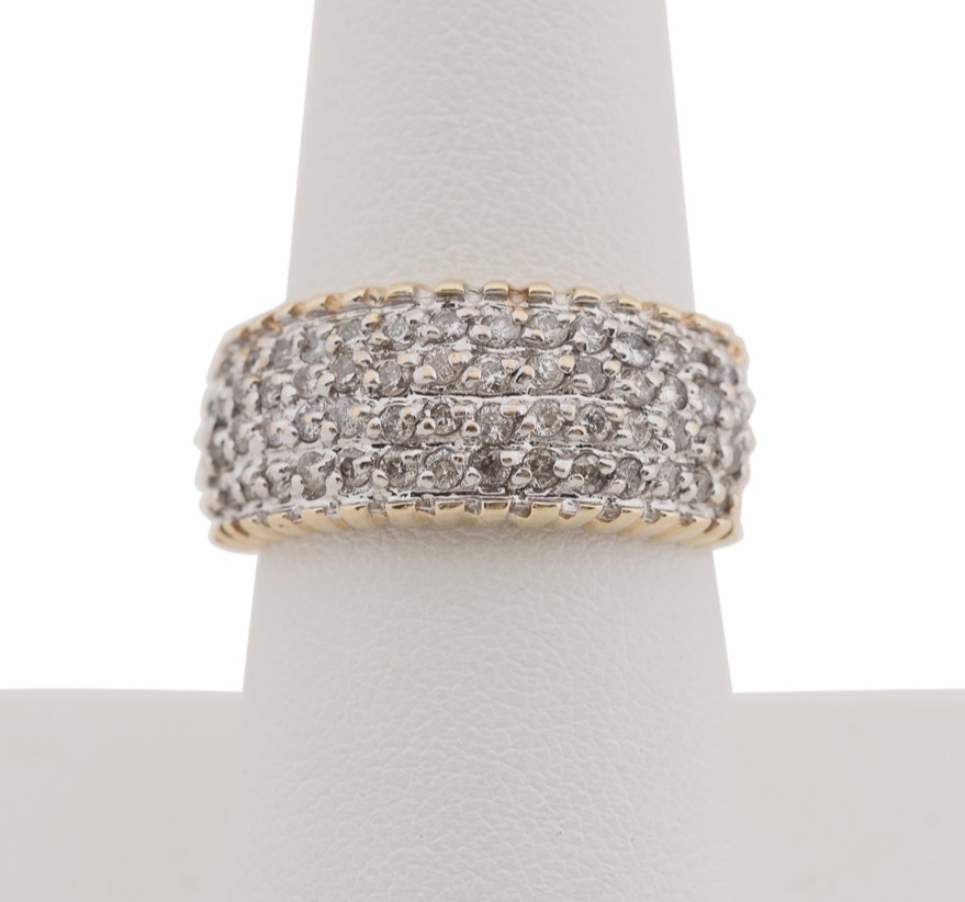 14K YELLOW GOLD & DIAMOND BAND RING