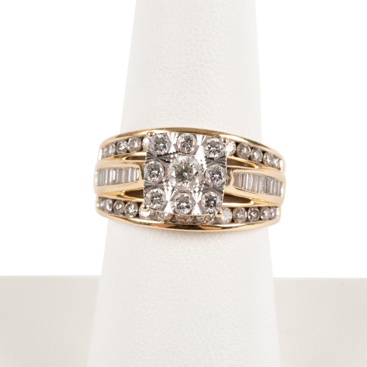 14K YELLOW GOLD & DIAMOND INVISIBLE
