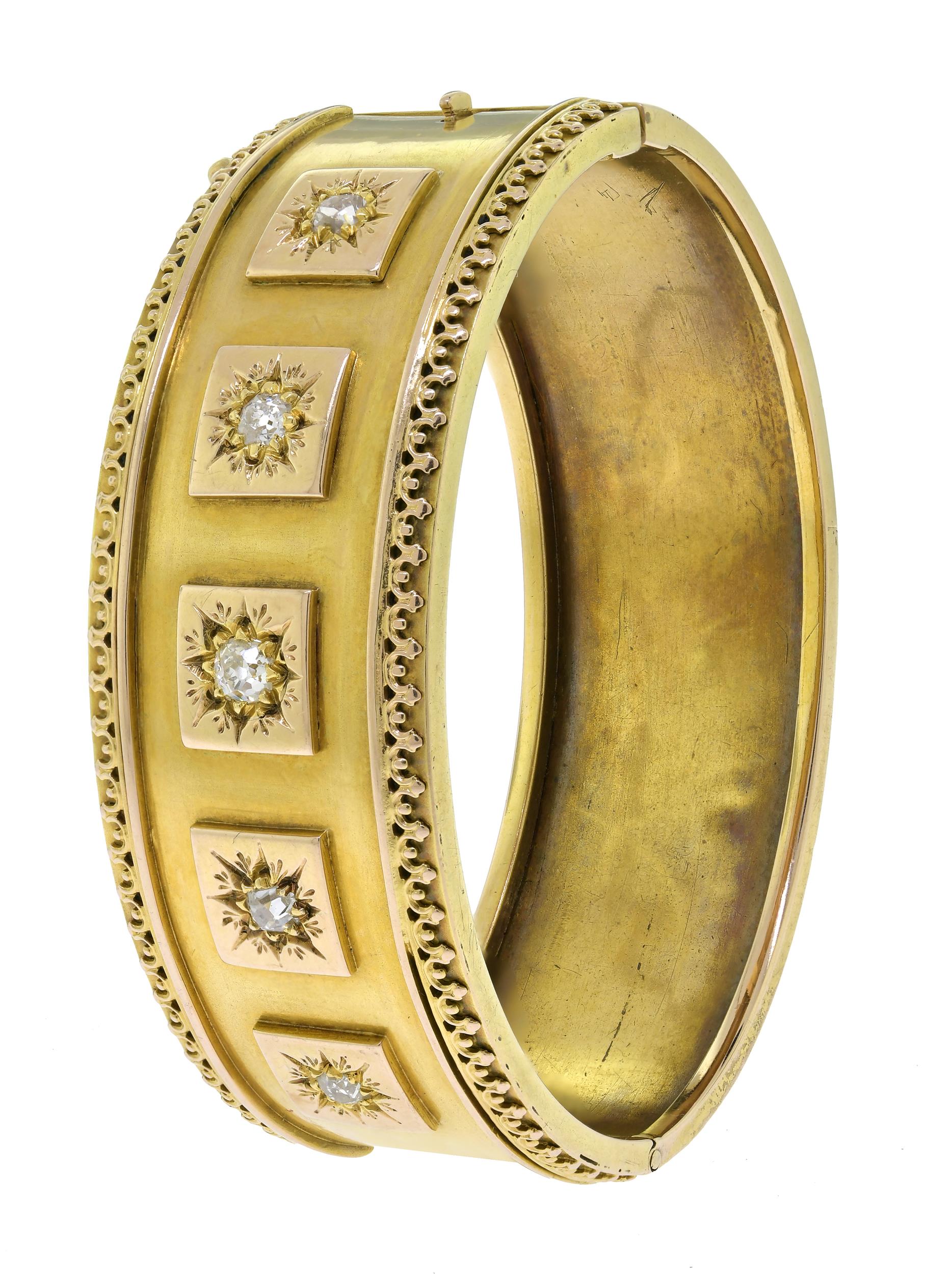 14K YELLOW GOLD & DIAMOND VICTORIAN