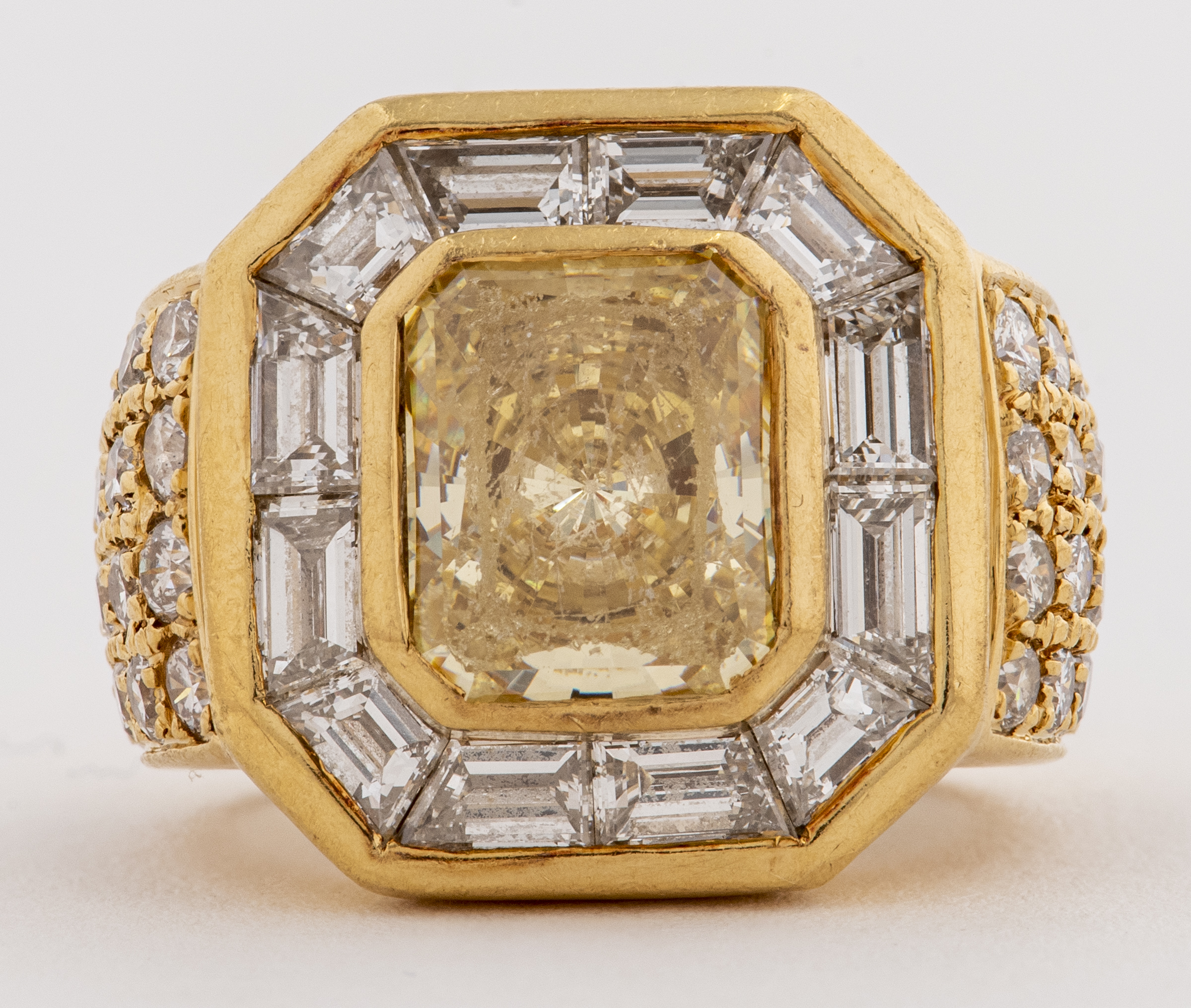 14K YELLOW GOLD DIAMOND & YELLOW