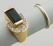 14K YELLOW GOLD DIAMOND AND GE