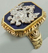 14K YELLOW GOLD, DIAMOND AND L