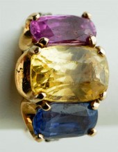 14K YELLOW GOLD DIAMOND AND SA