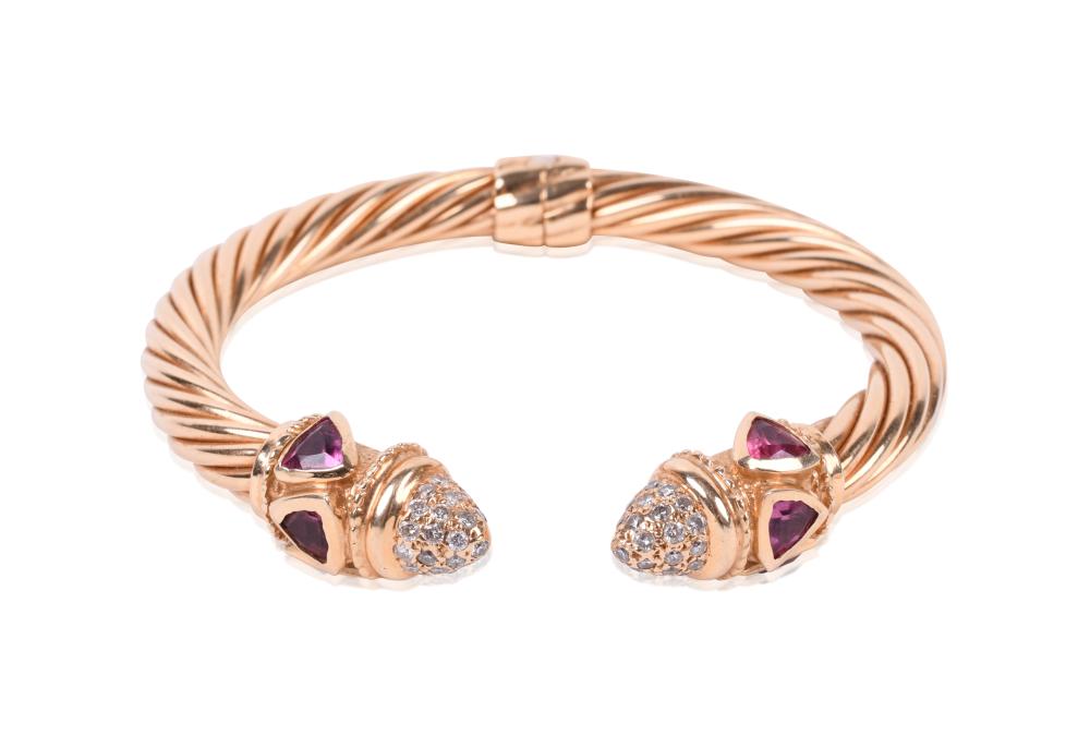 14K YELLOW GOLD DIAMOND AND GEM SET