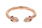 14K YELLOW GOLD DIAMOND AND GE
