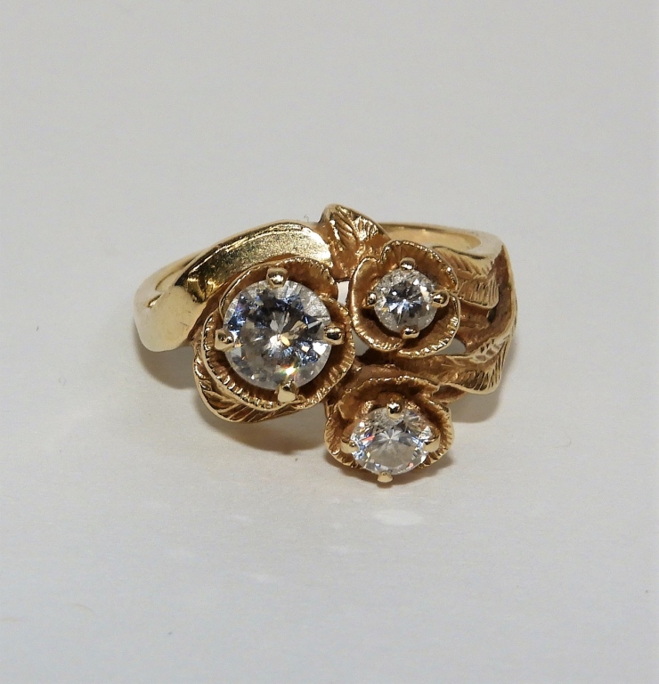 14K YELLOW GOLD DIAMOND COCKTAIL